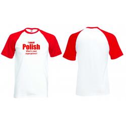 Męska koszulka \\"Mówię po polsku\\" (czerwona) na prezent, Koszulki