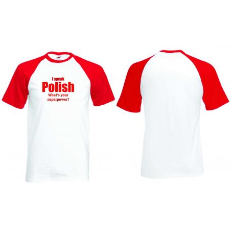 Męska koszulka \\"Mówię po polsku\\" (czerwona) na prezent, Koszulki Koszulki
