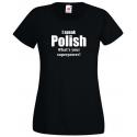 Damska koszulka "Mówię po polsku" (czarna)
