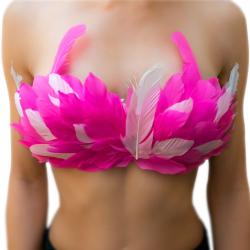 Feather Bra - Hot Pink