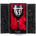 Black wine glass - 65th birthday