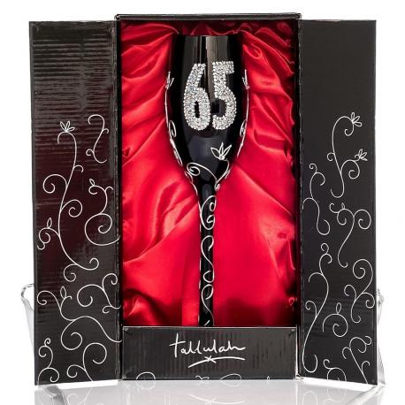Hurtowa oferta Czarny kieliszek do szampana na 65 urodziny - Do Śmieszny prezent na 65, 70 i 80 urodziny dla niej i jego