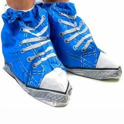Blue shoe covers that look like sneakers